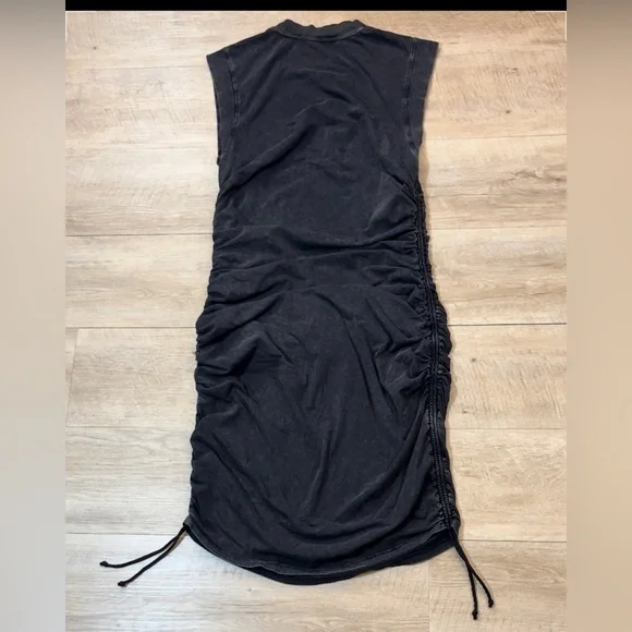 Anthropologie Daily Practice Sleeveless Ruched Faded Black Dress Size XL - Picture 8 of 8